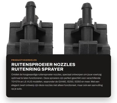 Dailygoods- Ruitensproeier Sproeier Nozzles - Spuitmondjes Set - Onderdeelnummer 85381-30110 - Geschikt voor To-yota en L-exus - Zwart - Montage 2006-2017 - Spuitmond