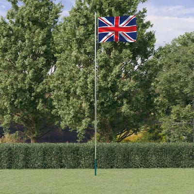 vidaXL - Vlag - met - vlaggenmast - Verenigd - Koninkrijk - 6,08 - m - aluminium