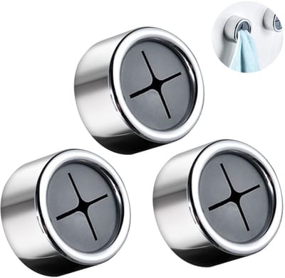 Handdoekhaken, 3 stuks zelfklevende theedoekenhouders, ronde handdoekklemmen, ABS, zonder boren, voor badkamer, keuken en huishouden, 4,2 x 2,2 cm