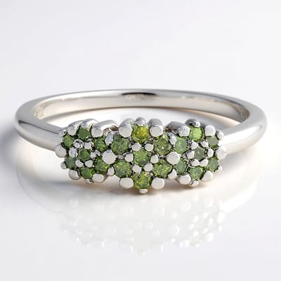 Cavill - Elegante Zilveren Ring - 925 Sterling Zilver - 21 Fancy Gekleurde Diamanten 0,33 ct - Modieus & Modern Design