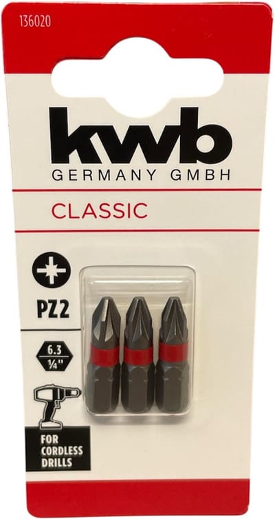 KWB 3 bitjes standaard 25mm PZ2