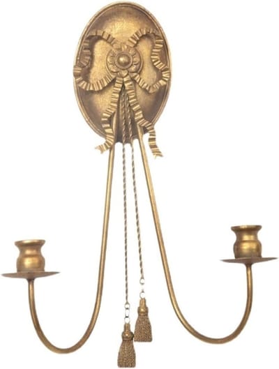 Kandelaars Vintage Strik - Wandkandelaar Kaarshouder - Sfeerverlichting Creëren - IJzeren Wandmontage - 1 Stuk - Zwart