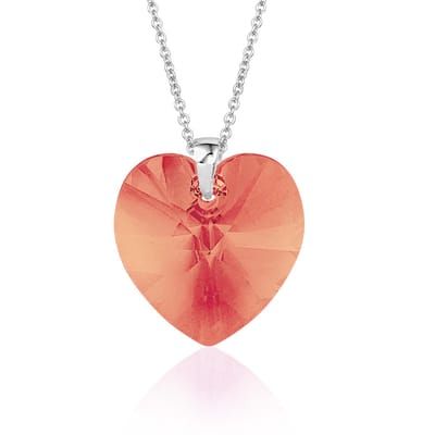 Montebello Ketting Daisy HZ105 - Swarovski Hart - 925 Zilver Gerhod. - Ø18mm - 50cm