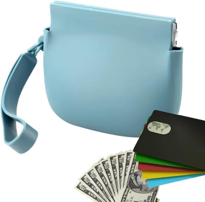 OLOEY Klein siliconen make-uptasje voor in de handtas- draagbaar tasje- organizer voor lippenstift- mini reistasje voor dames- blauw