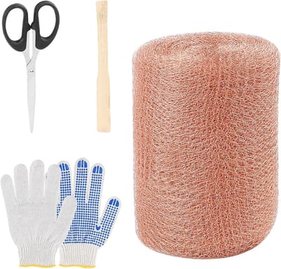 Dubbellaagse koperen tuinband van 12 m x 127 mm voor slakkenbestrijding, inclusief handschoenen en schaar, ideaal voor bloembedden en muizenafscherming