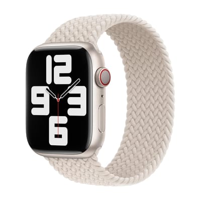 Apple Gevlochten solobandje voor de Apple Watch | 44/45/46/49 mm - Maat 7 - Starlight