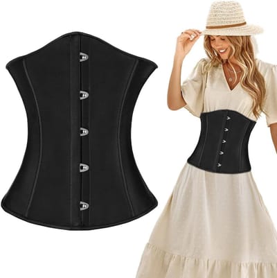 Gothic Corset met Geweven Laces en Brocade, Perfect voor Halloween, Cosplay en Feestoutfits