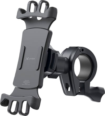 XLayer Universele fietshouder voor smartphones tot 6,5 inch - traploos instelbaar - stevige stuurbevestiging - zwart