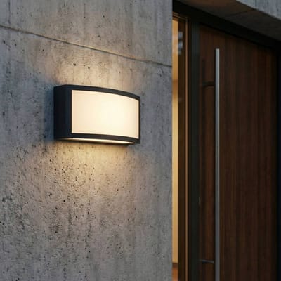 OSRAM ENDURA CLASSIC CUADRA buitenlantaarn, wandlamp, E27-fitting, donkergrijs, aluminium, snelle en eenvoudige installatie, matte diffusor, IP65 beschermingsklasse, buitengebruik