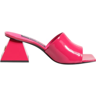 Dolce & Gabbana Roze Open Teen Blokhak Muildersandaal Schoenen