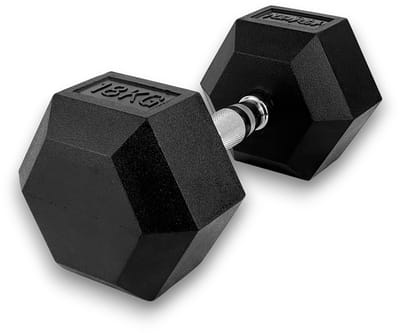 KRAKEN 18 KG Hexagon Dumbbell | Stabiele Zeshoekige Vorm | Duurzaam en Comfortabel | Veelzijdig en Betrouwbaar voor Krachttraining | Halter Gewicht voor Fitness | Sport Gym Dumbbell (alt. spelling Dumbel Dumbbel Dumbell) Hand Gewichten