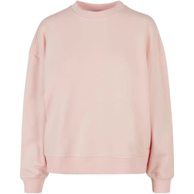 Build your Brand Ladies Oversized Crewneck Sweatshirt BY212 - Pink - XS