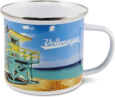 Emaille Mok VW Bus Beach Life