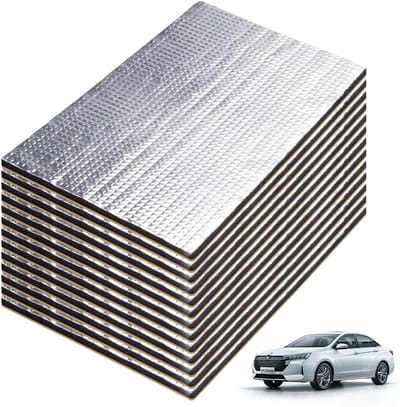 Geluidsisolatie Mat - Warmte isolatie - Auto Geluidsdemping - Zelfklevende Rubber Katoen - 40x25cm 5mm