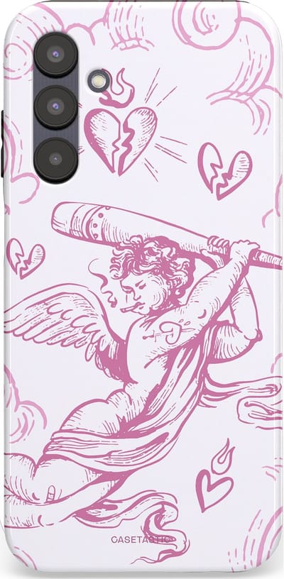 Casetastic Hoesje Geschikt voor Samsung A25 - Stijlvolle Beschermende Duo-layer Case - Engel Roze Liefde