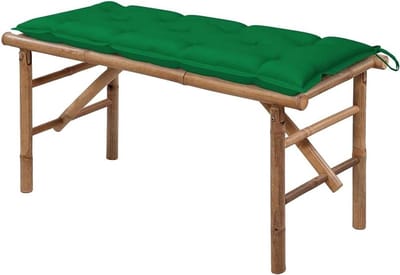 Opvouwbare Zitbank - Bamboe Bank - Buiten Ontspannen - Waterdicht Kussen - 118 cm - Groen