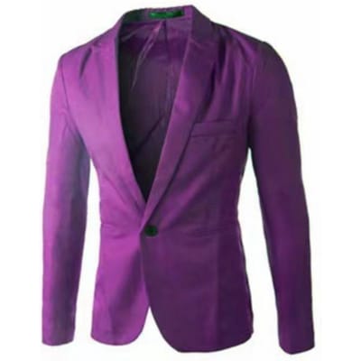 Mode Heren Casual Enkelrijig Klein Pak Koreaanse Editie Jeugd Slim-fit Effen Kleur Strijkvrij Pakjas XL purple