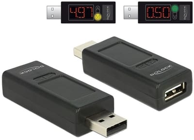 DeLOCK USB2.0 adapter met LED indicator voor Volt en Ampere