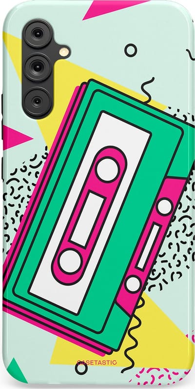 Casetastic Hoesje Geschikt voor Samsung A34 (5G) - Stijlvolle Beschermende Duo-layer Case - Retro 80s muziek