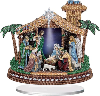 DIY Diamant Schilderen Tafel Decoratie Kerst - 12 x 20 cm Dieren Ornamenten en 5D Kunstwerk voor Feestdagen