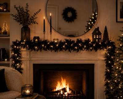 Anna´s Collection - deco light - 2 stuks - verenslinger - boa - lichtslinger - kerstslinger - zwart - Lengte 2 meter - 16 LED lichtjes