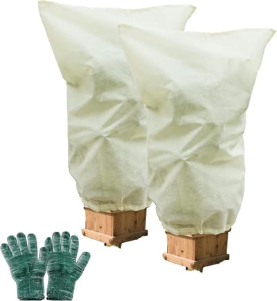 Winterbescherming voor potplanten - 2 stuks handschoenen, ademend en weerbestendig, 80 x 120 cm, ideaal tegen kou, sneeuw en vogels