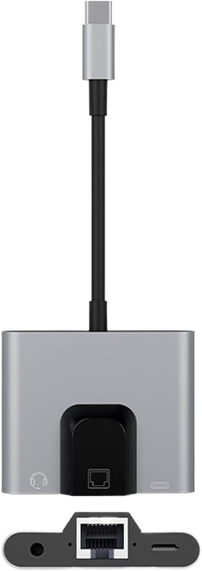 Ethernet Adapter - Netwerk Hub - Stabiel Internet - Gigabit Snelheid - 146 cm - Grijs