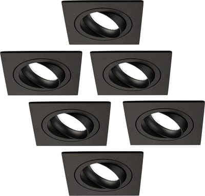 Ledvion - 6X LED Inbouwspot Sevilla - Dimbaar - 3W - 6500K - Ø92 mm - Zwart