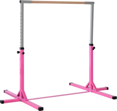 In Hoogte Verstelbare Gymnastiekrek – Kinder Turnrek / High Bar voor Thuis – Trainingsrek voor Gymnastiek – Roze