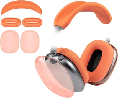 Beschermset voor AirPods Max 2/1 - Hoofdband Cover, TPU Beschermcase en Silicone Oorkussens, Zweetbestendig en Wasbaar, Krasbestendig