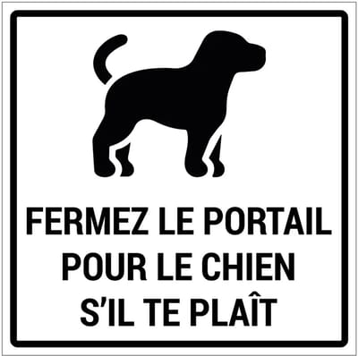 Fermez la portail pour le chien bord | gecoat dibond materiaal | 40 x 40 cm