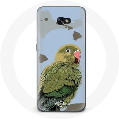 Coque - MANIACASE - Samsung Galaxy A8 2016 - Souple - Perruches Oiseaux - Vert vert