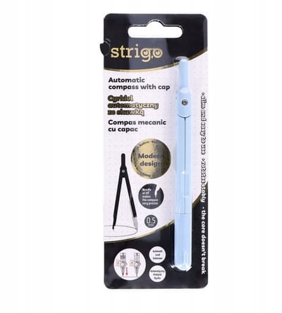 Automatische Schoolpasser met Pen, Blauw Metaal, STRIGO