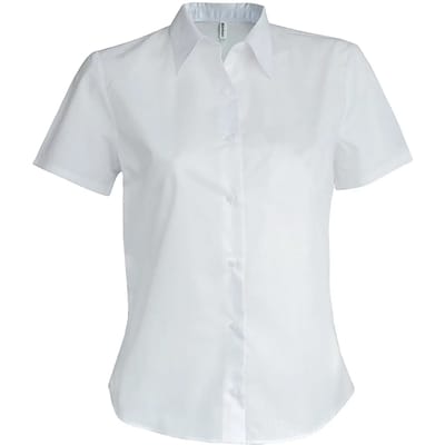 Kariban Dames Oxford blouse korte mouwen K536 - White - 3XL