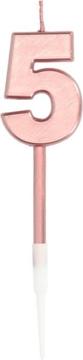 Folat - Verjaardagskaars 5 Roségoud Metallic