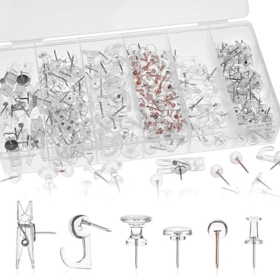 Punaises Set - Prikkers Pins - Documenten Bevestigen - 6 Verschillende Stijlen - 290 Stuks - Transparant