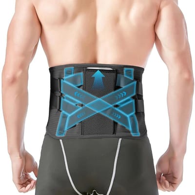 Ceinture de soutien lombaire pour soulager la douleur dans le bas du dos pour femmes hommes Support de taille Hernie discale Sciatique Baleines amovibles XXL noir
