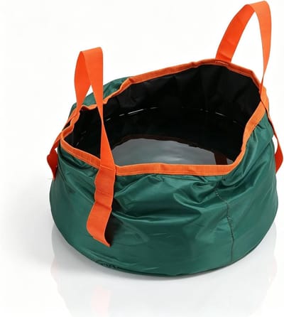 emmer, draagbare lichtgewicht opvouwbare emmer wastafel watercontainer met handvat voor buiten kamperen wandelen vissen (donkergroen)