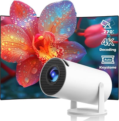 Draagbare 4K Videoprojector met Wifi en Bluetooth – Mini Projector met Auto Trapeziumcorrectie en 270 Graden Rotatie