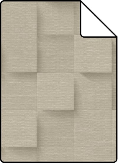 Proefstaal Origin Wallcoverings behang 3D kubussen beige - 26.5 x 21 cm - 347897-S