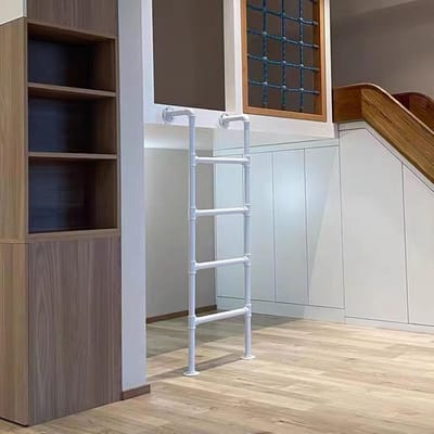 Wandladder Metaal - Klimladder Binnen - Veilig Toegang Creëren - Comfortabele Klim Sporten - 38cm Trede Breedte - Zwart