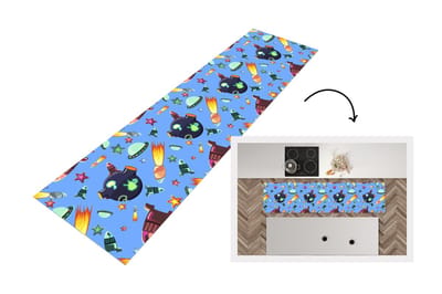 Keukenloper - Loper keuken - Ruimte - Regenboog - Ufo - Raket - Design - 200x50 cm - Keukenloper vinyl