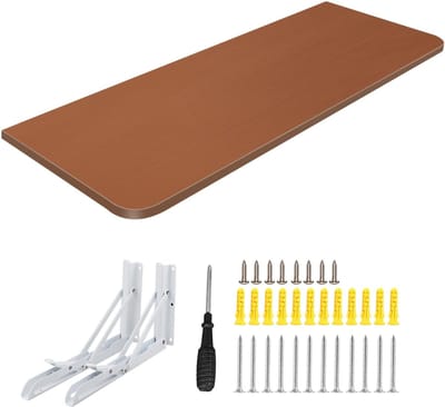 HEZIVO® Klaptafel Wandmontage - Wandtafel - Vouwtafel Ruimtebesparend - 60 x 30 x 1,6 cm - Bruin