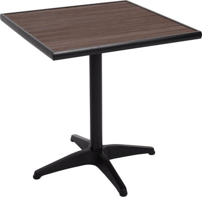 Cosmo Casa Tuintafel - Balkontafel - Bistrotafel - Catering - Buitencoating Aluminium - Houtlook - Zwart - Donkerbruin