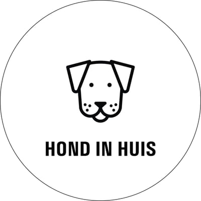Honden in huis sticker - 80 x 80 mm 1