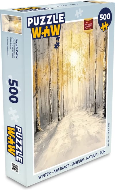Puzzel Winter - Abstract - Sneeuw - Natuur - Zon - Legpuzzel - Puzzel 500 stukjes