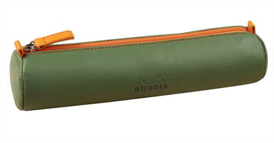 Rhodia Etui - Zachte Schooletui - Kunstleer - Rond - 5x21,5 cm - Salie Groen