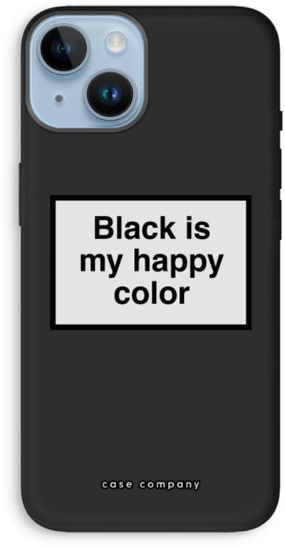 Case Company® - Hoesje geschikt voor iPhone 14 hoesje - Black is my happy color - Biologisch Afbreekbaar Telefoonhoesje - Bescherming alle Kanten en Schermrand