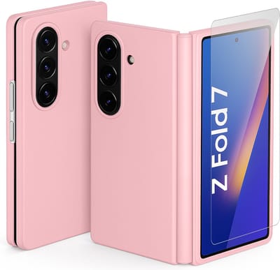Hoesje geschikt voor Samsung Galaxy Z Fold 7 - Screenprotector Glas - Mat Back Case Roze