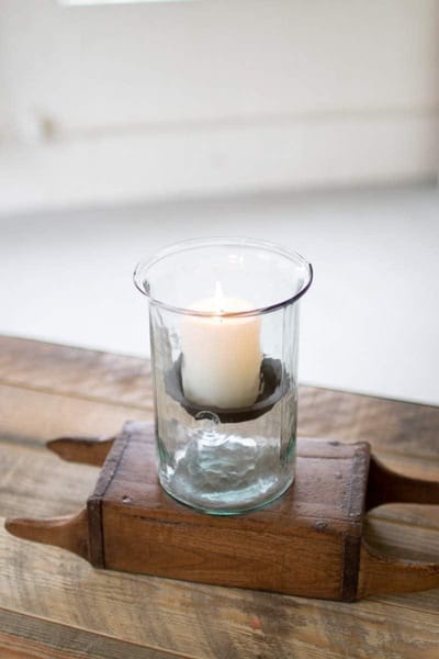 Glazen Kaars Cilinders - Decoratieve Houders - Feestelijke Decoratie - Set van 3 - 6 x 8 x 6 Inch
